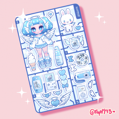 Cyber Angel Sticker Sheet