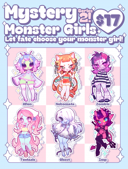Mystery Monster Girl Charms Series 2!