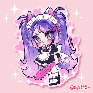 Kitty Maid Sticker